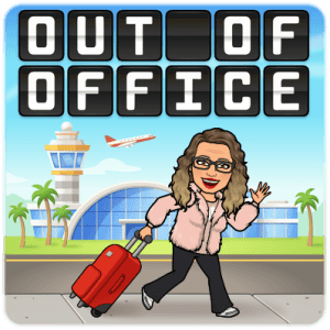 Even mijn status op out of Office om te genieten van de vakantie. Tot over 6 weken.